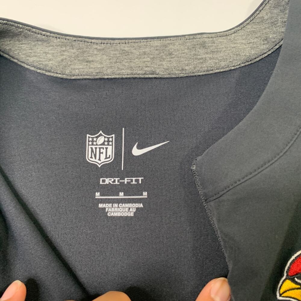 Arizona Cardinals Shirt Mens Medium Black Grey Sideline Lockup Performance Nike - Picture 6 of 15